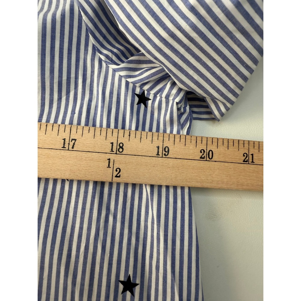 Kate Spade x Broome Street Blue Striped Stars Ruffle Womens Medium NEW Sample - Picture 4 of 12